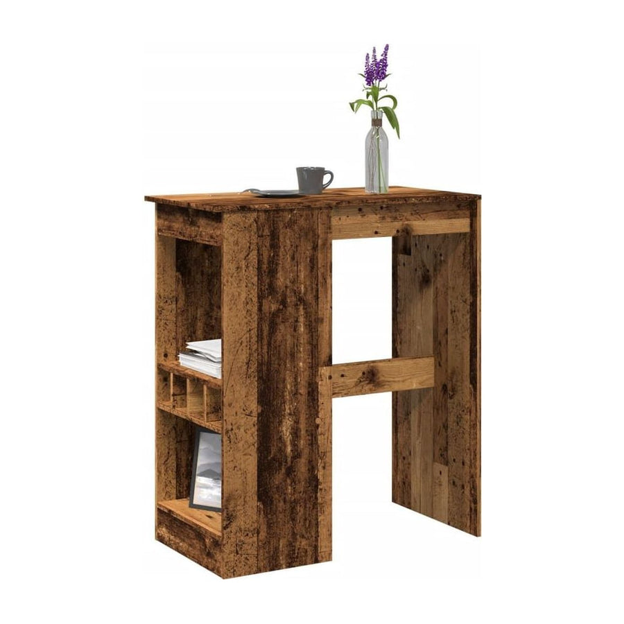 Bar Table with Racks Old Wood Engineered Wood