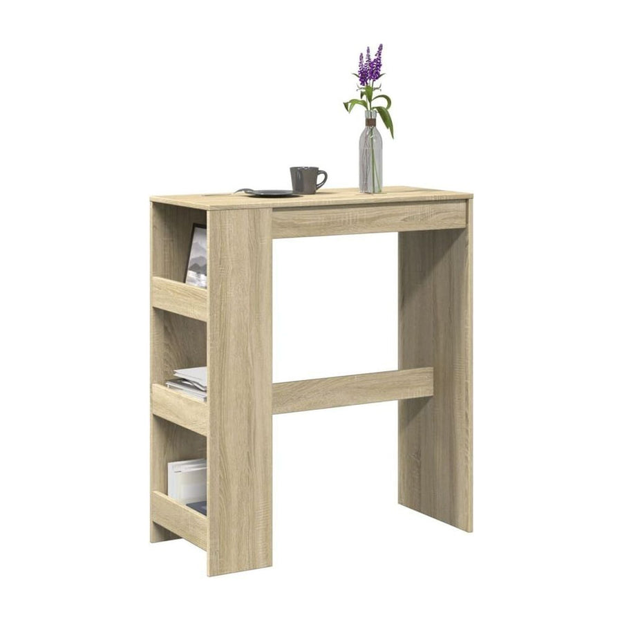 Bar Table with Racks Sonoma Oak Engineered Wood