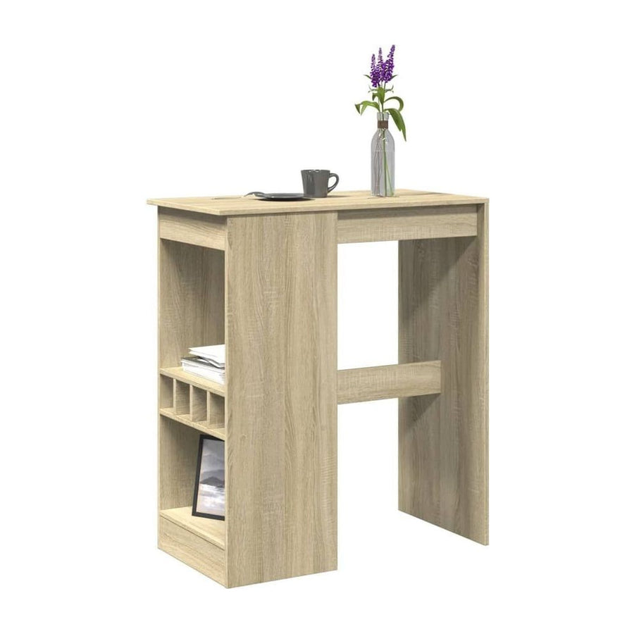 Bar Table with Racks Sonoma Oak Engineered Wood