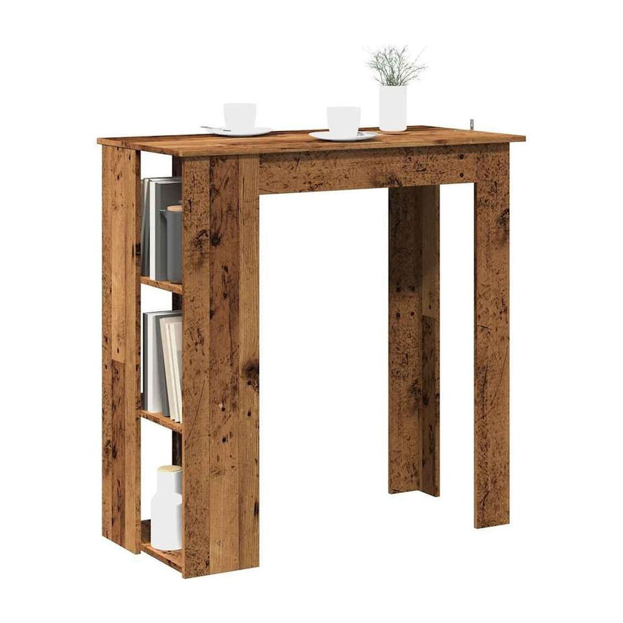 Bar Table with Shelf Old Wood Engineered Wood