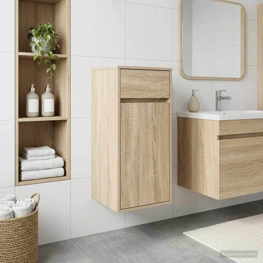 Bathroom Cabinet Sonoma Oak Engineered Wood