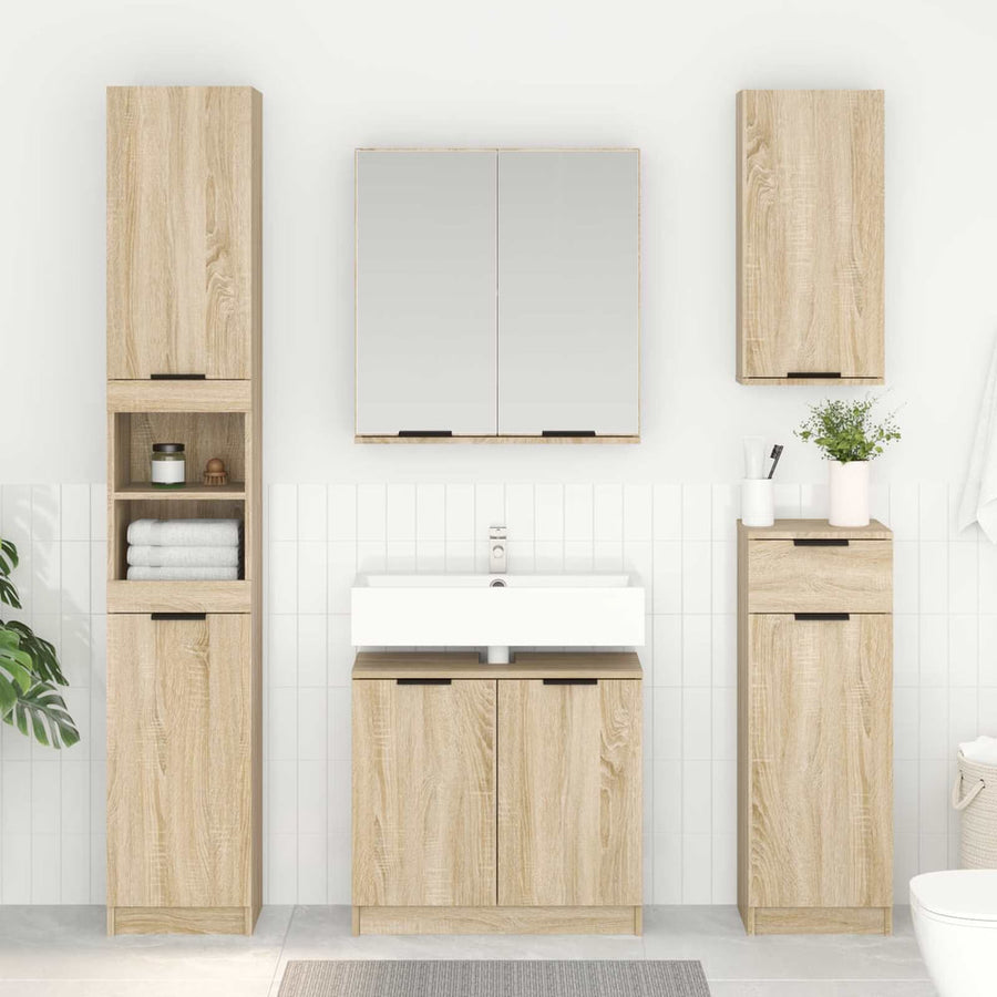Bathroom Cabinet Sonoma Oak Engineered Wood