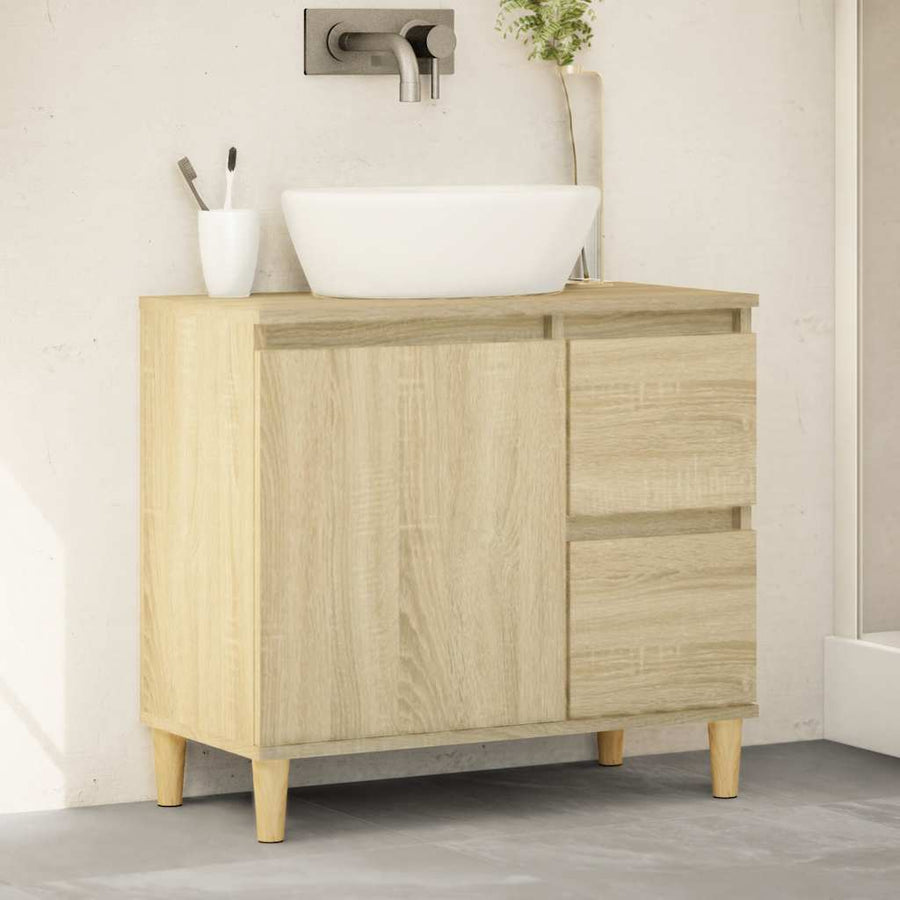 Bathroom Cabinet Sonoma Oak Engineered Wood