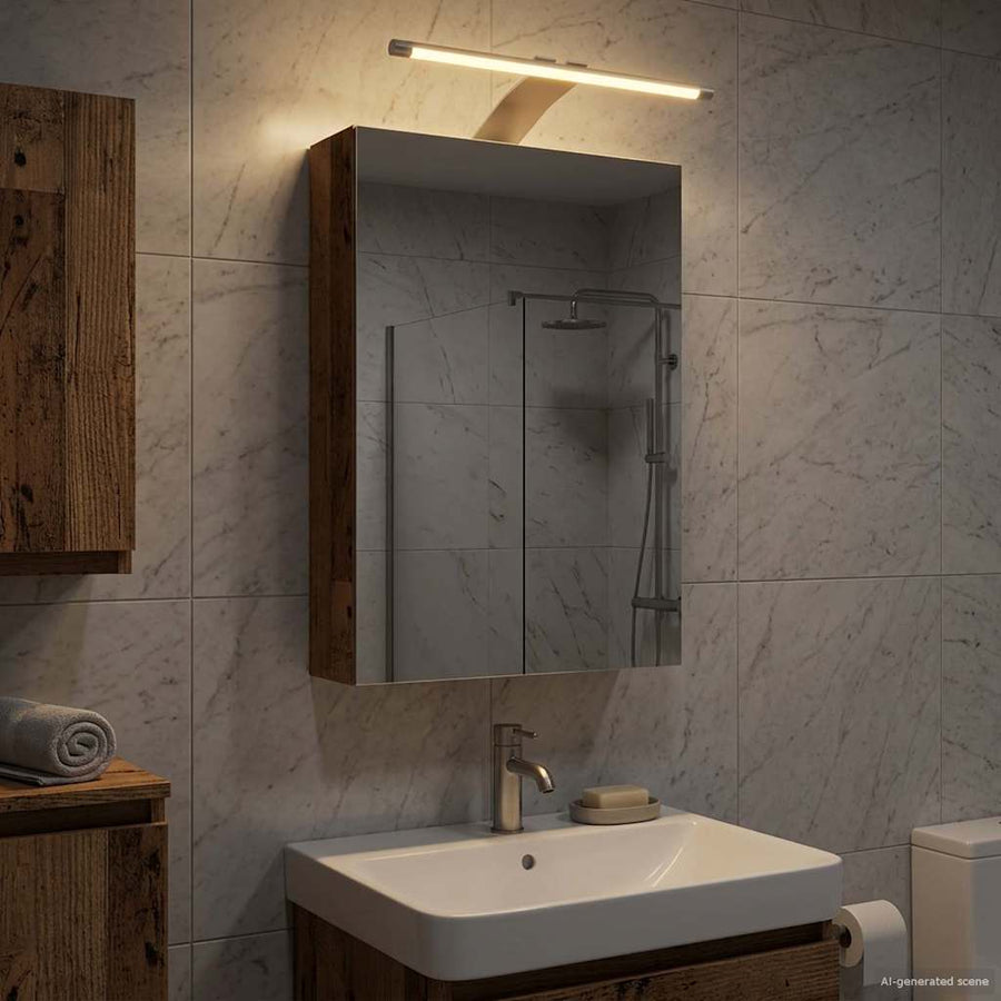 Bathroom Mirror Cabinet Old Wood