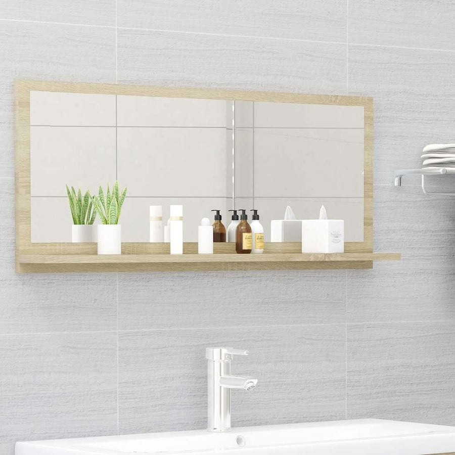 Bathroom Mirror Sonoma Oak Engineered Wood