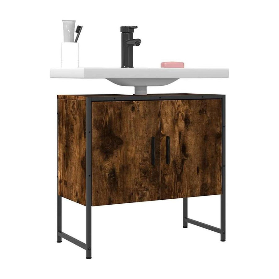 Bathroom Sink Cabinet Smoked Oak Engineered Wood