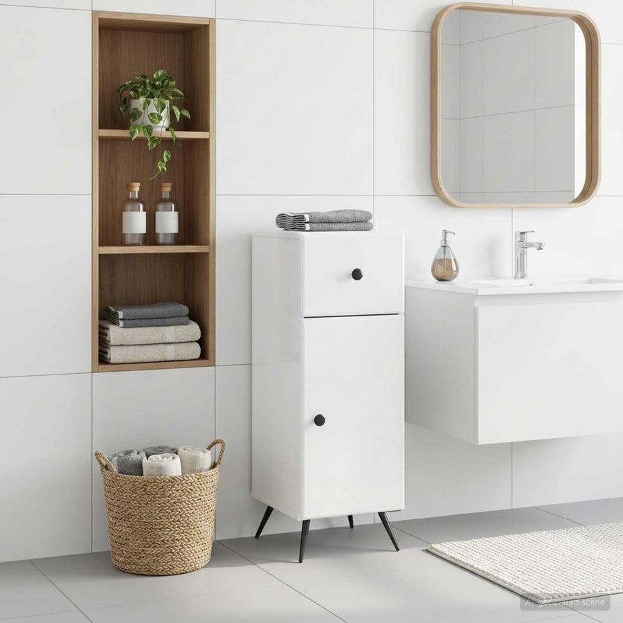 Bathroom Storage Cainet BREDA High Gloss White