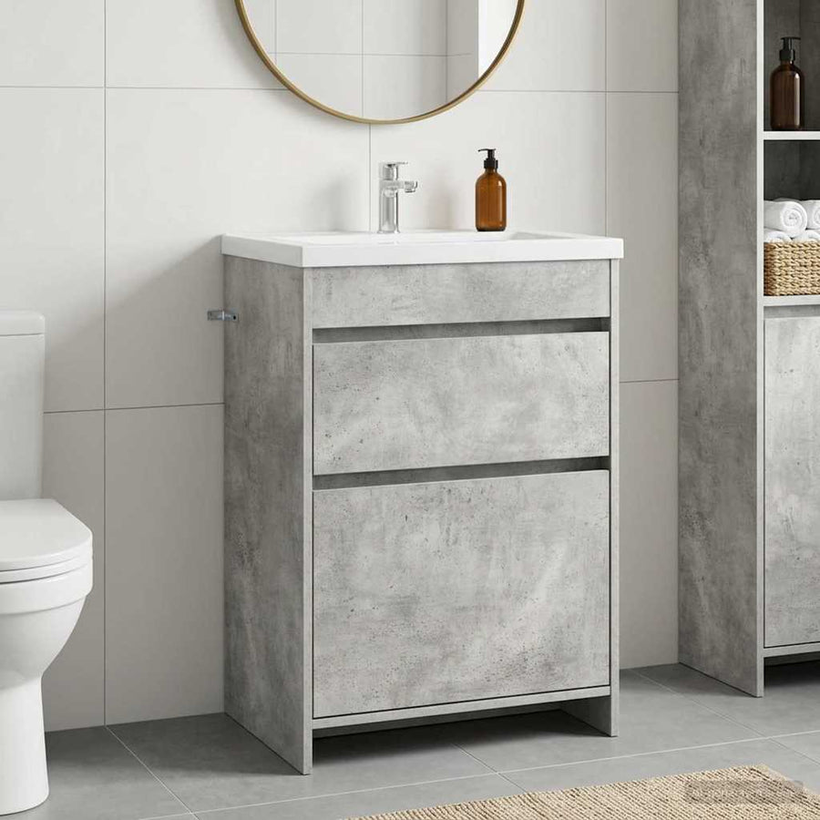 Bathroom Under Sink Cabinet Concrete Grey