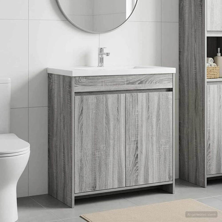 Bathroom Under Sink Cabinet Grey Sonoma