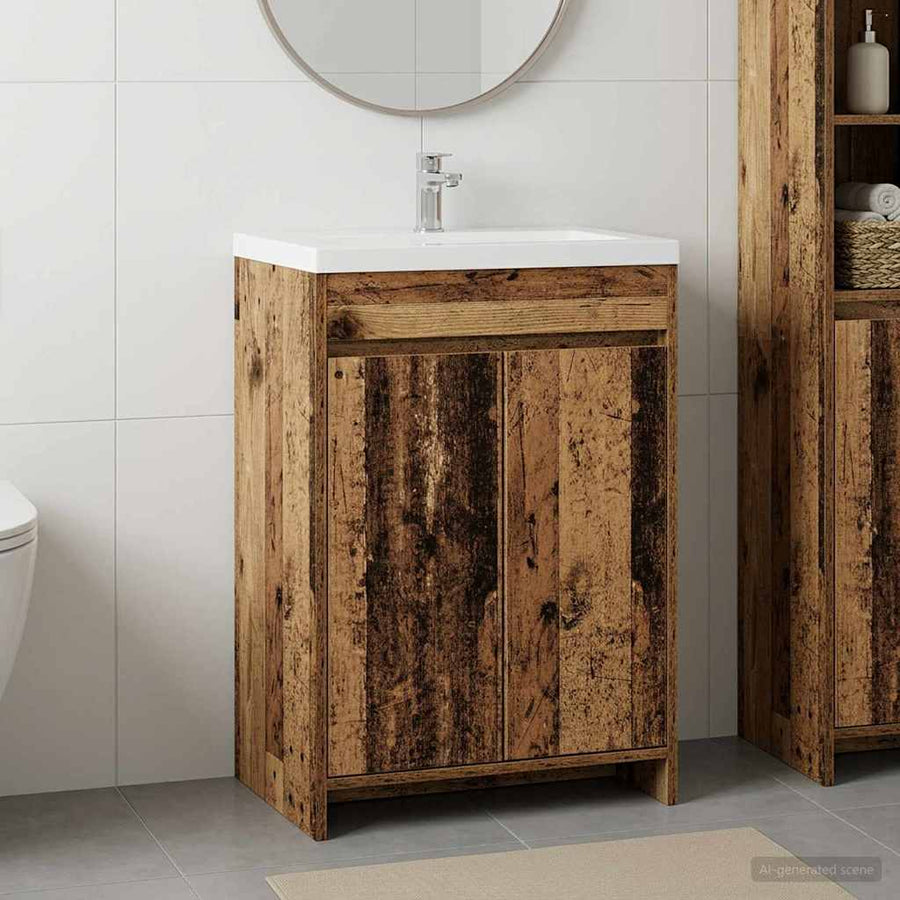 Bathroom Under Sink Cabinet Old Wood