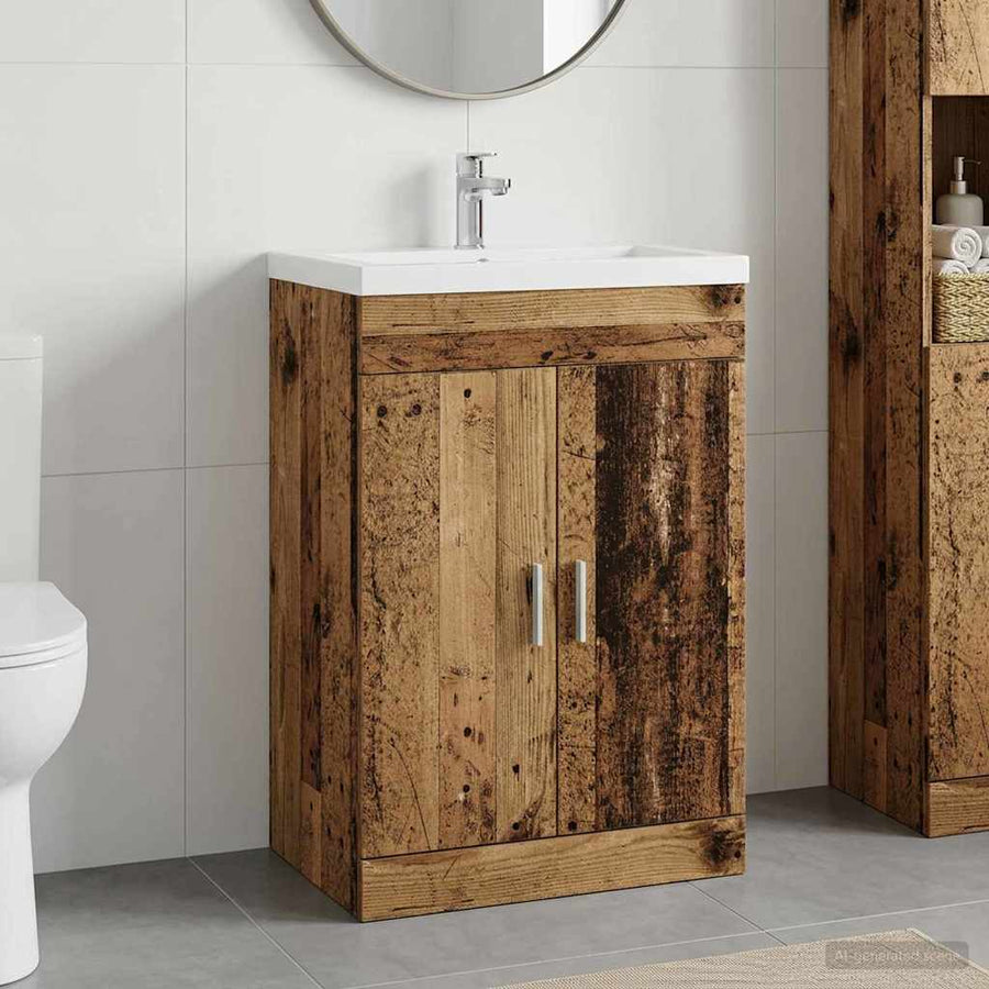 Bathroom Under Sink Cabinet Old Wood