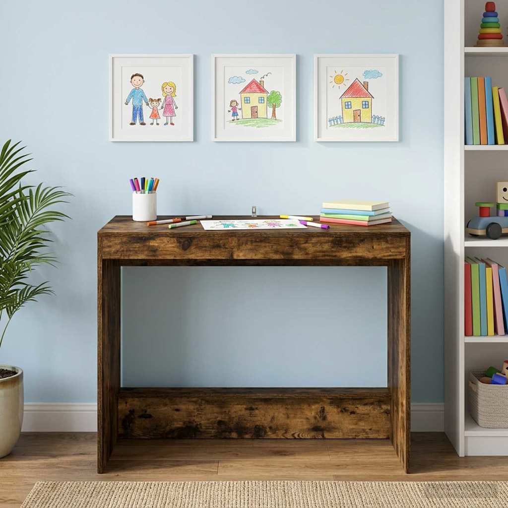 Bed Desk Smoked Oak Engineered Wood