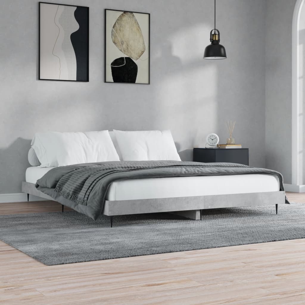 Bed Frame without Mattress Concrete Grey