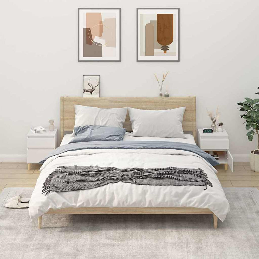 Bedside Cabinets 2 pcs White