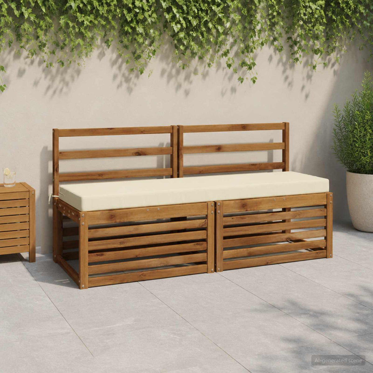 vidaXL Bench Cushion SOEST 100% Polyester Cream 160 x 40 x 8 cm 1