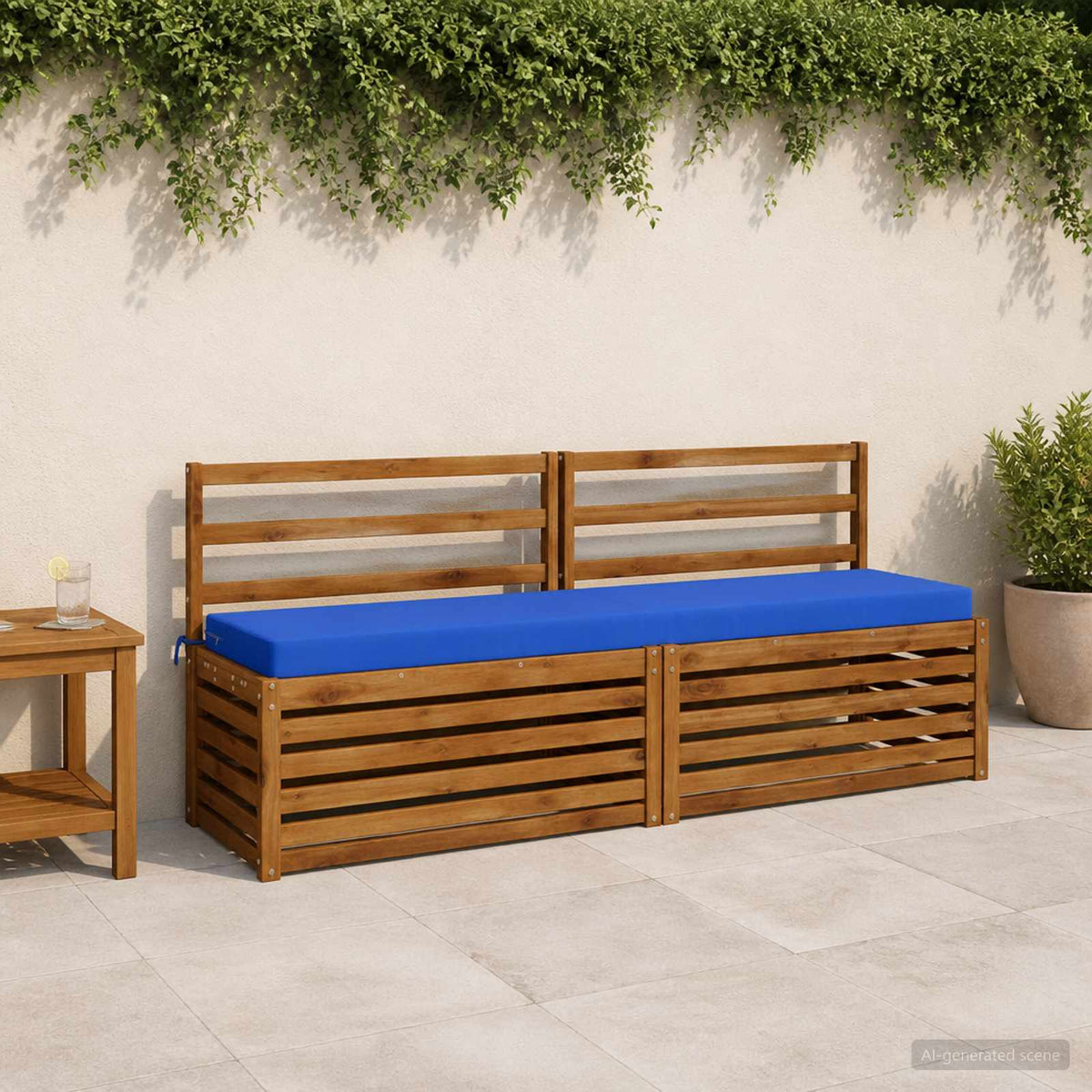 Bench Cushion SOEST Polyester Royal Blue
