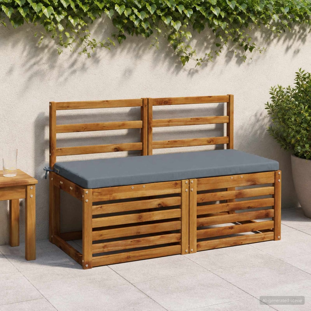 vidaXL Bench Cushions SOEST 2 pcs 100% Polyester Blue 110 x 50 x 5 cm 1
