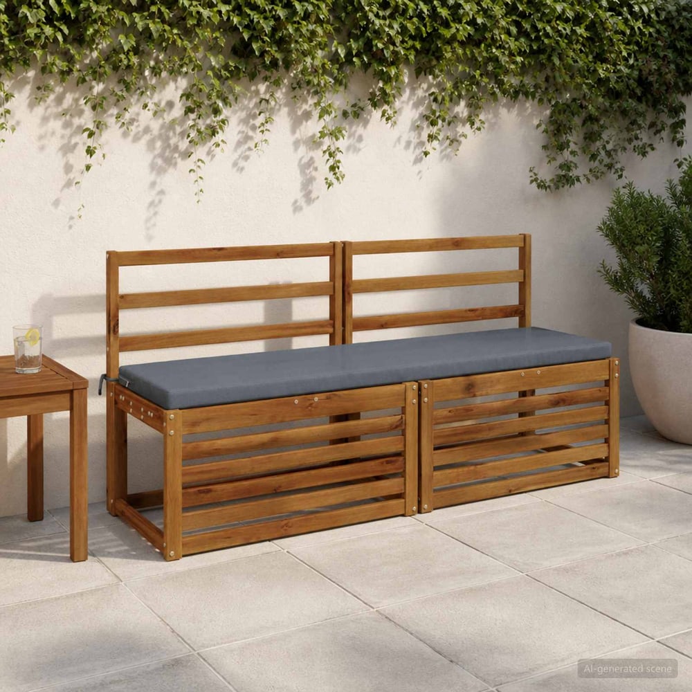 vidaXL Bench Cushions SOEST 2 pcs 100% Polyester Blue 140 x 40 x 5 cm 1