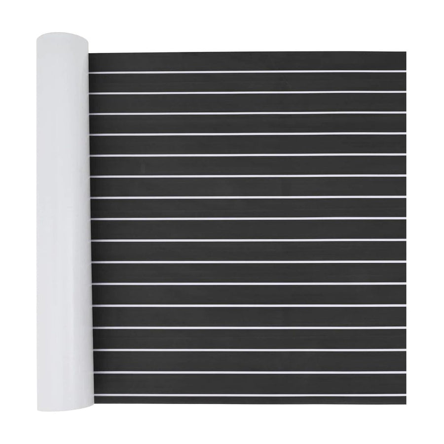 Boat Mat Striped Dark Grey and White EVA