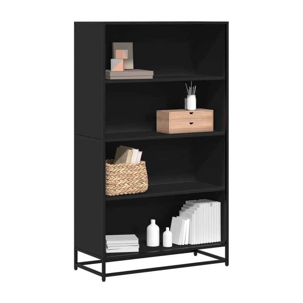 Bookcase Black Engineered Wood