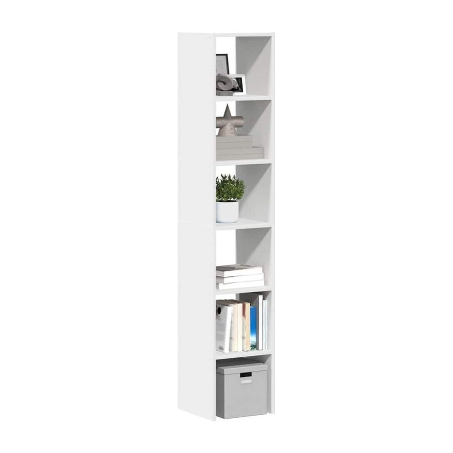 Bookcases 2 pcs Stackable White Engineered Wood