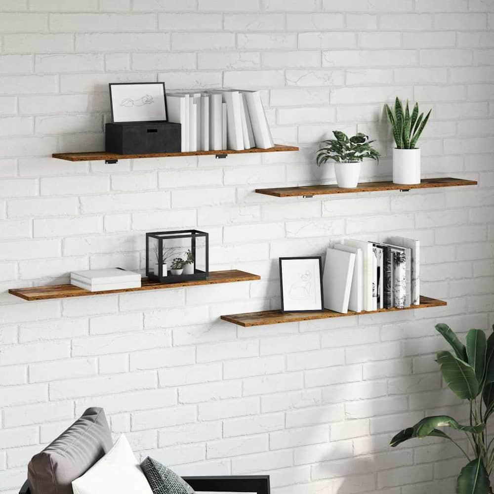 vidaXL Bookshelf Board 3-Tier 4 pcs 100 x 20 x 1.5 cm Engineered Wood 1