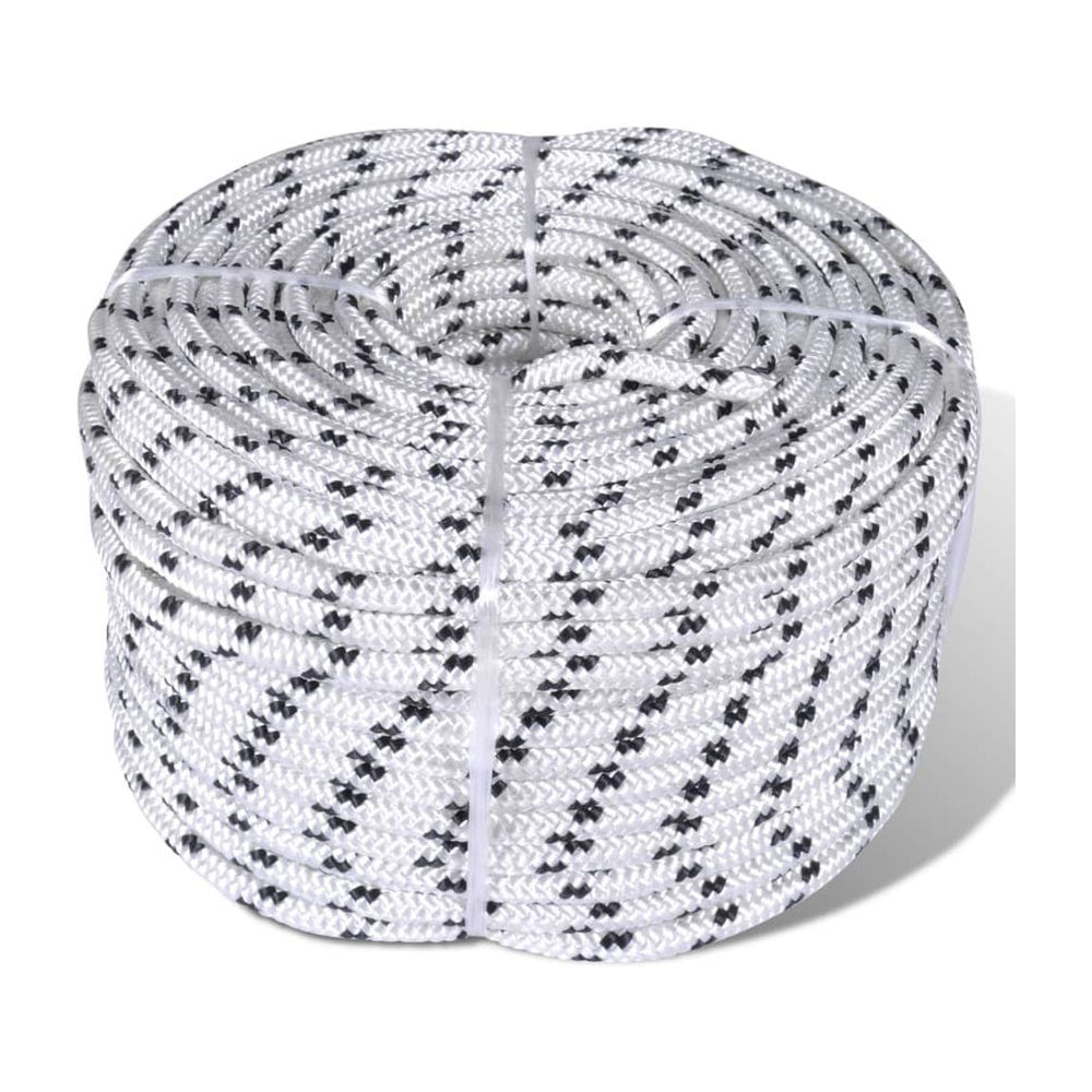 Braided Boat Rope Polyester 6 mm 250 m White