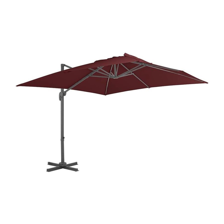 Cantilever Garden Parasol with Pole Bordeaux Red