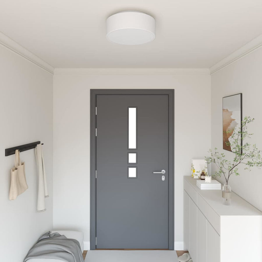 Ceiling Lamp with Spotlights White Fabric