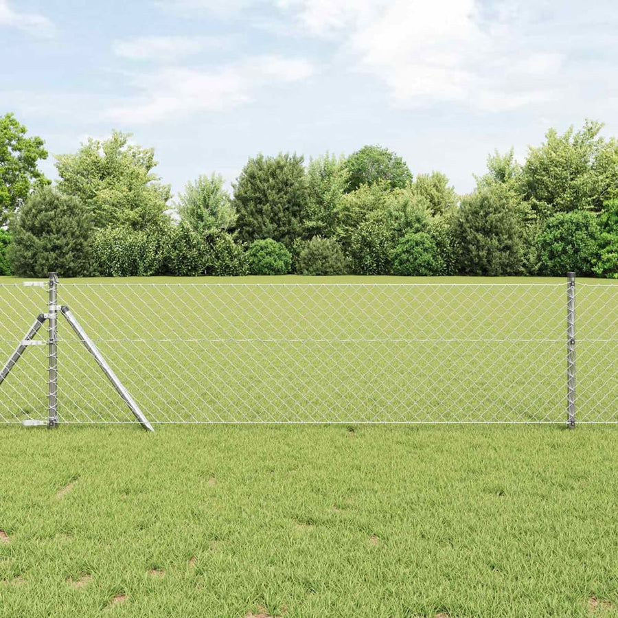 Chain Link Fence Galvanised Steel Silver