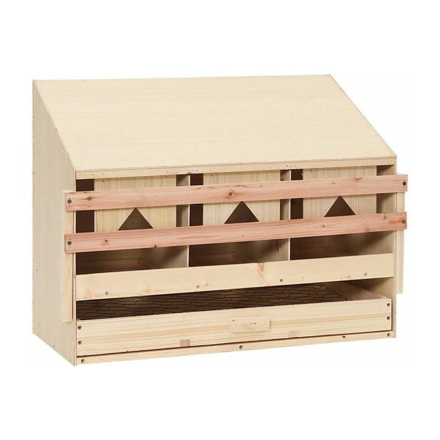 Chicken Laying Nest 3 Compartments Solid Pine Wood