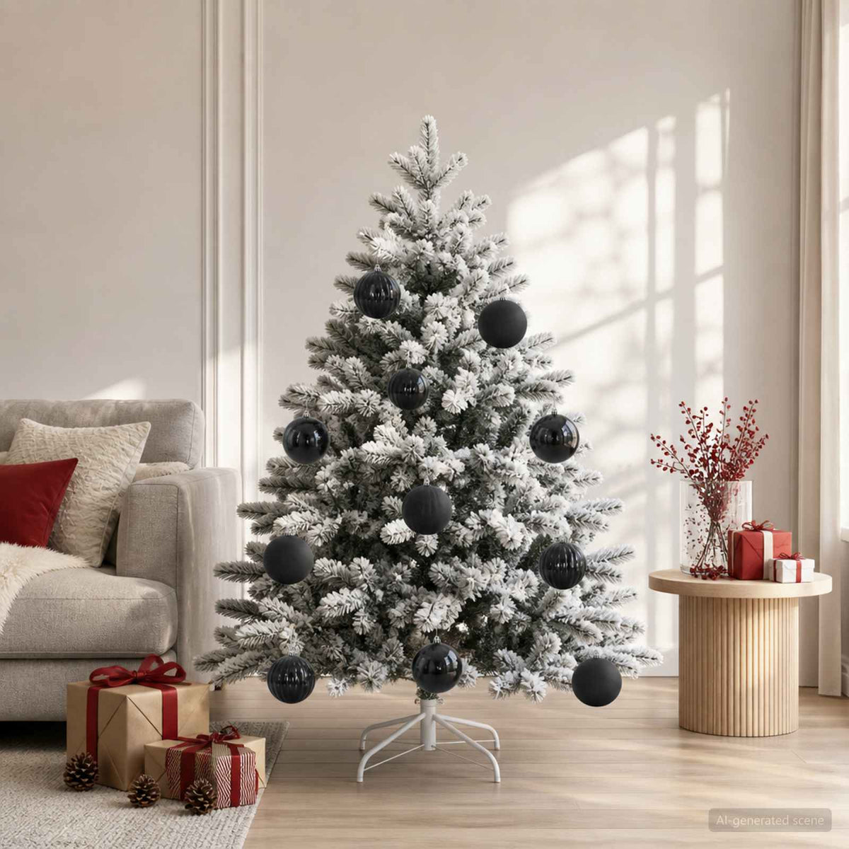 vidaXL Christmas Ball Set XXL 3 pcs Black Dia. 25 cm Plastic 1