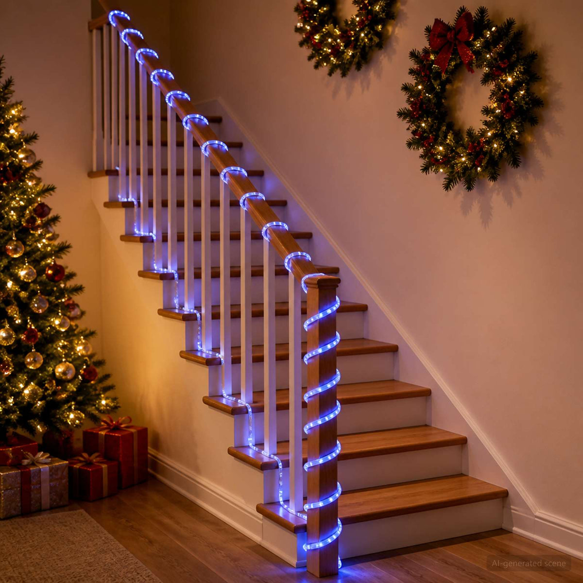 vidaXL Christmas LED Rope Light 480 LEDs Blue 20 m 1