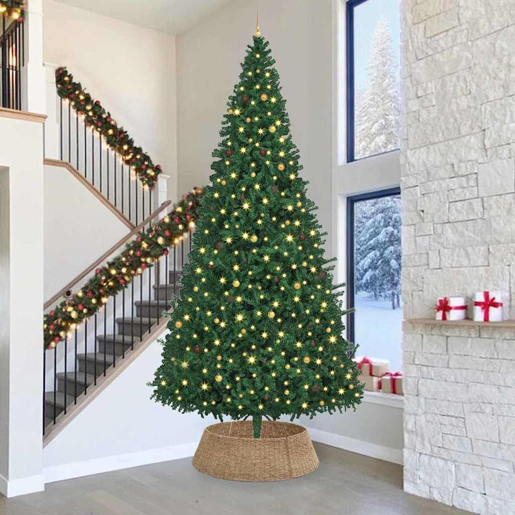 vidaXL Christmas Tree Collar Round Natural 105 x 105 x 28 cm Seagrass 1