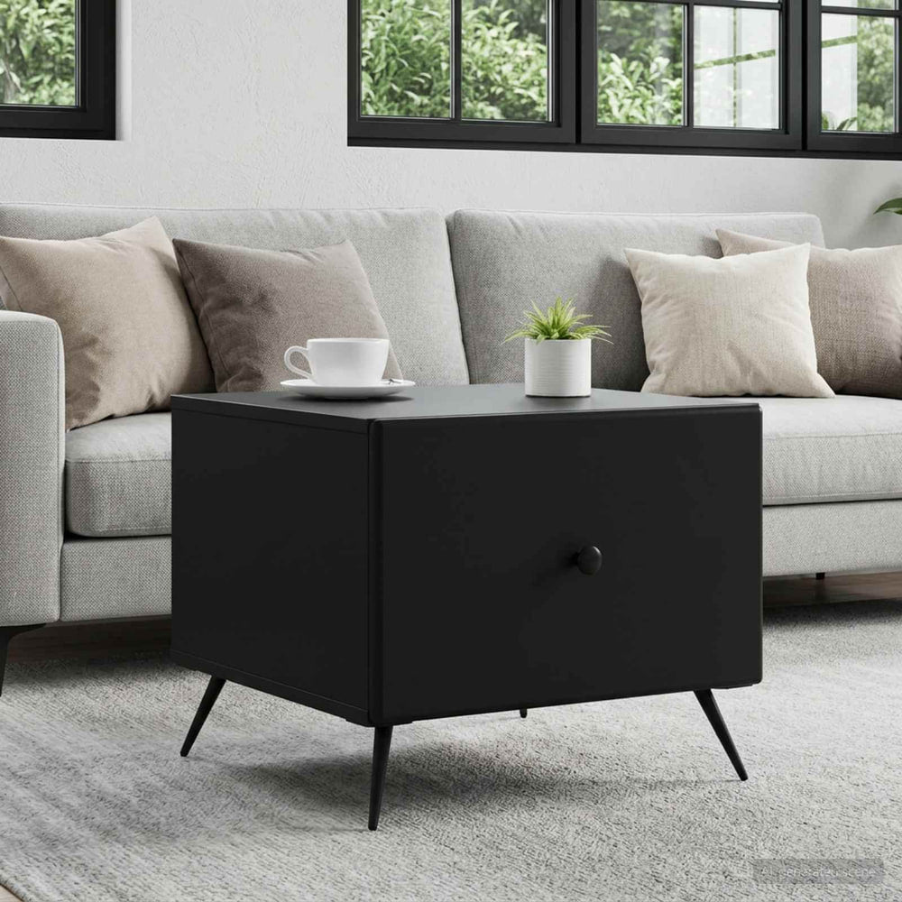 Coffee Table Black Engineered Wood