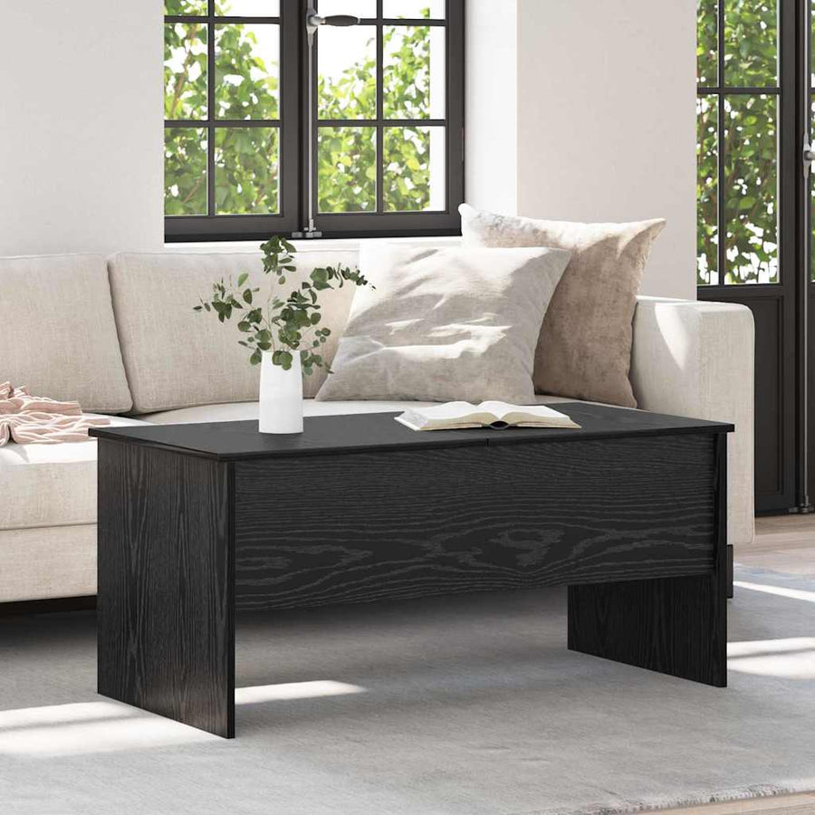 Coffee Table Black Oak Engineered Wood
