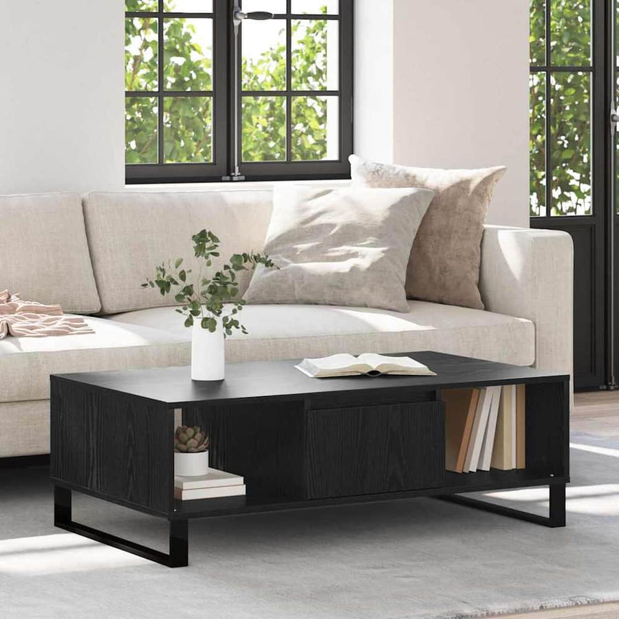 Coffee Table Black Oak Engineered Wood