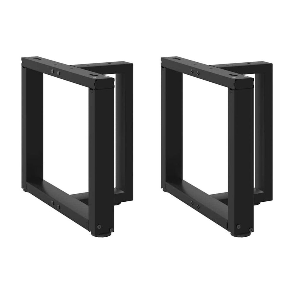 Coffee Table Legs T-Shaped 2 pcs Black Steel