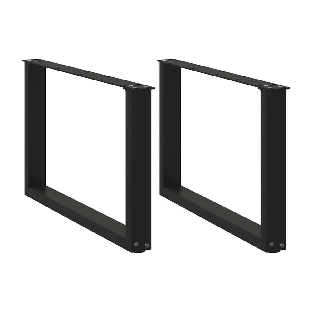 Coffee Table Legs U-Shaped 2 pcs Black Steel