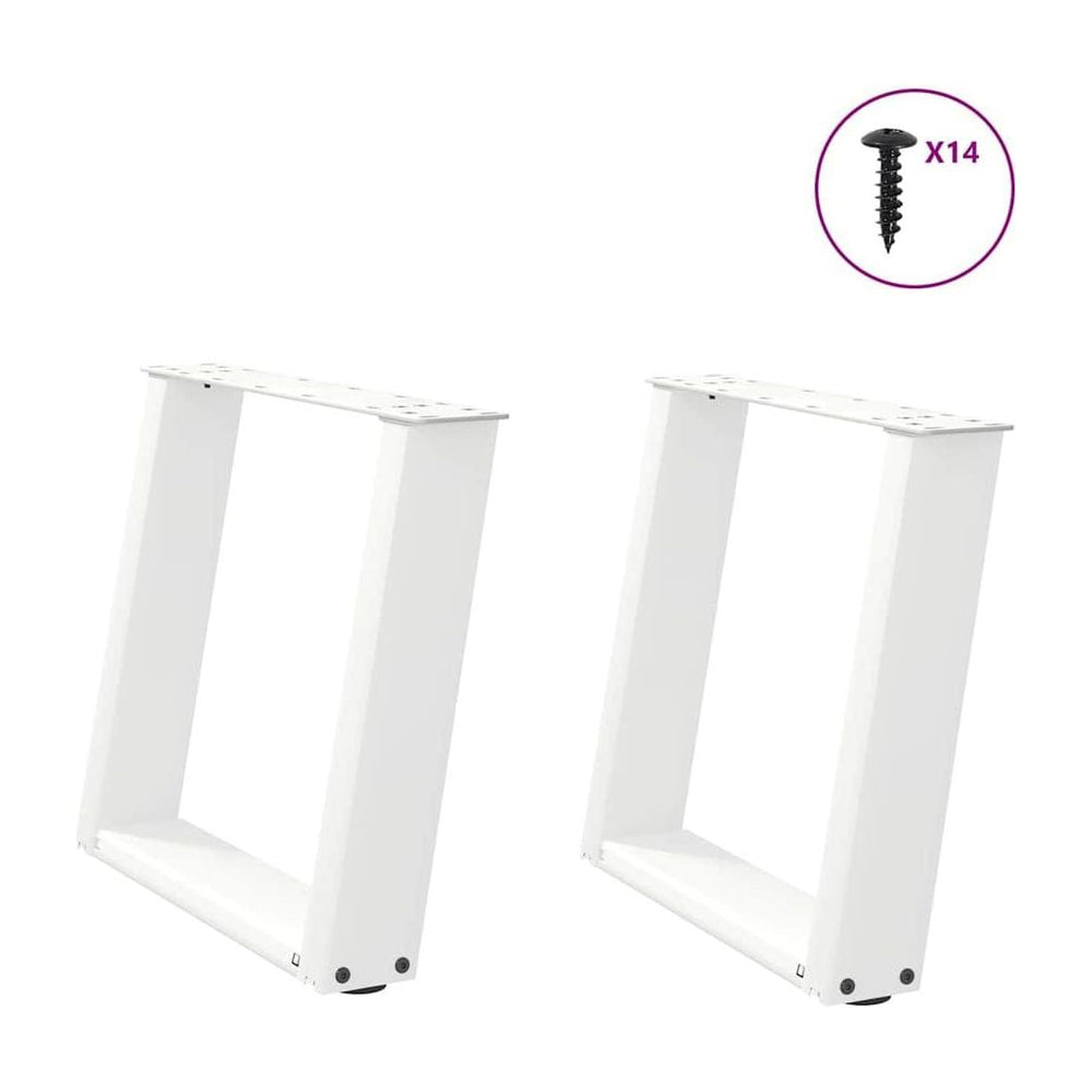 Coffee Table Legs U-Shaped 2 pcs White Steel