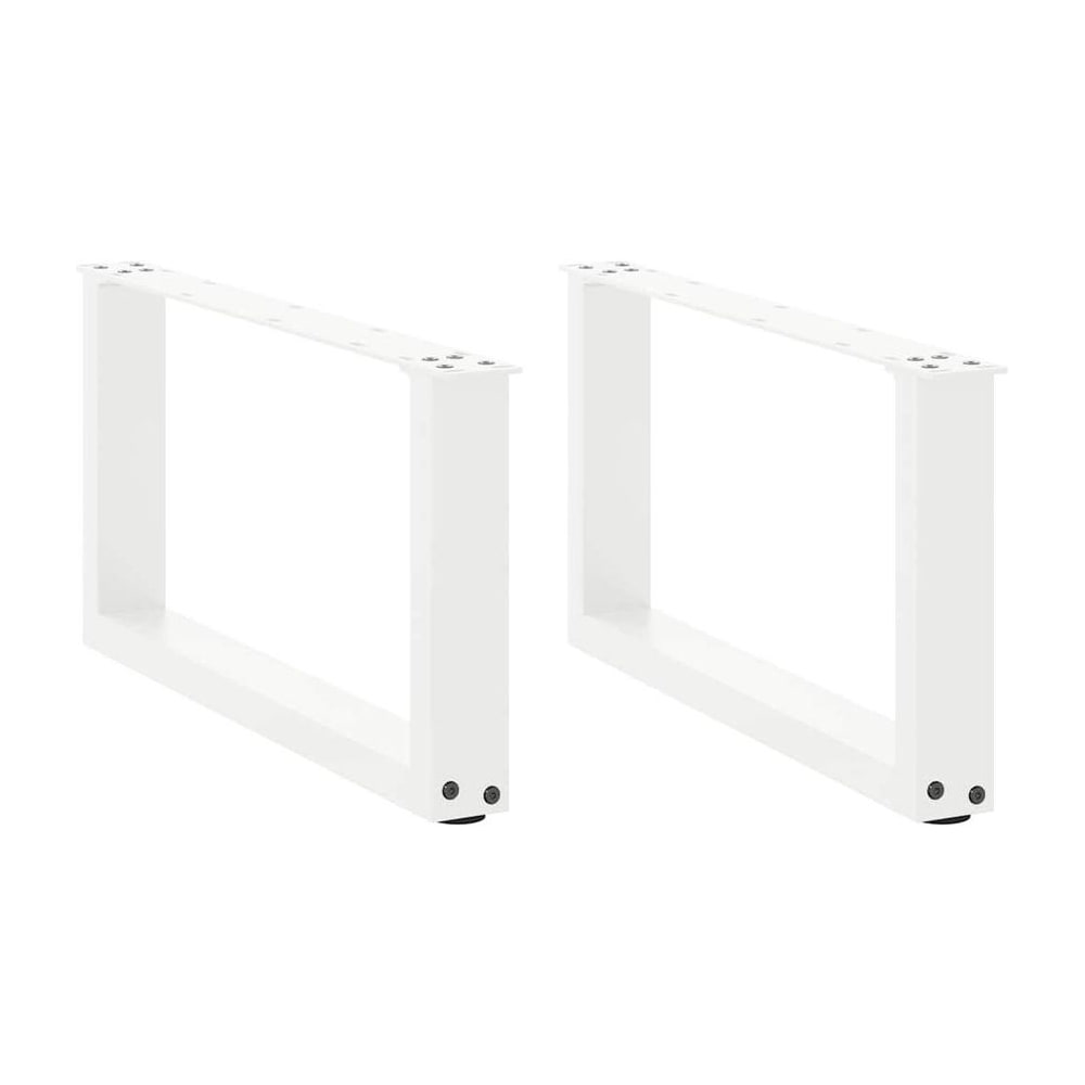 Coffee Table Legs U-Shaped 2 pcs White Steel