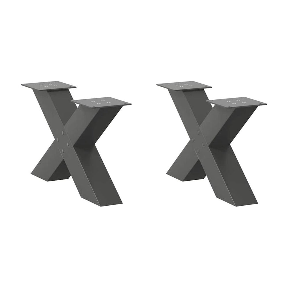 Coffee Table Legs X-Shaped 2 pcs Anthracite Steel