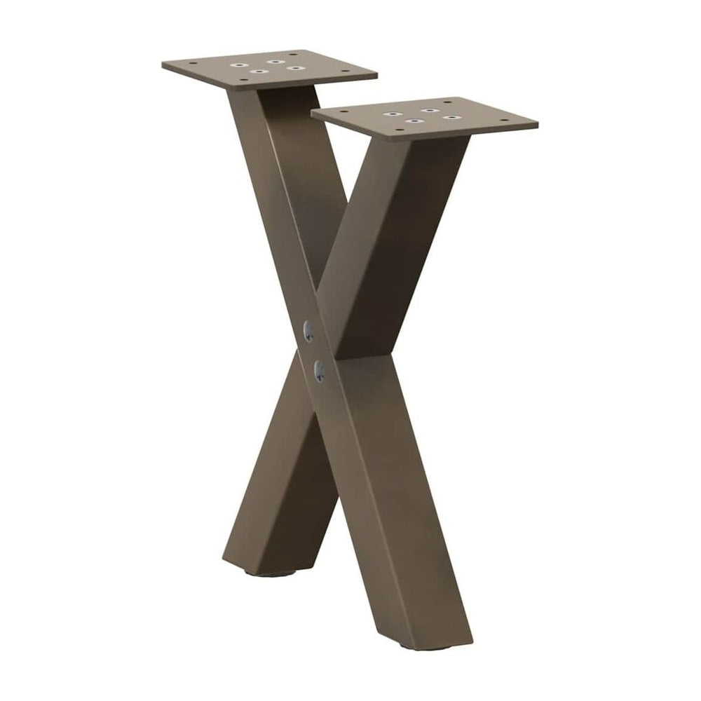 Coffee Table Legs X-Shaped 2 pcs Natural Steel