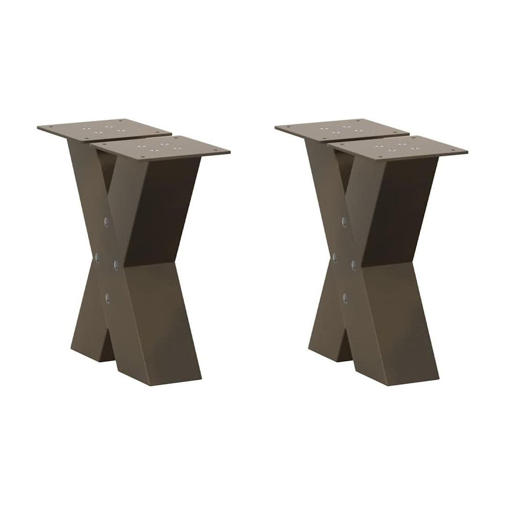 Coffee Table Legs X-Shaped 2 pcs Natural Steel