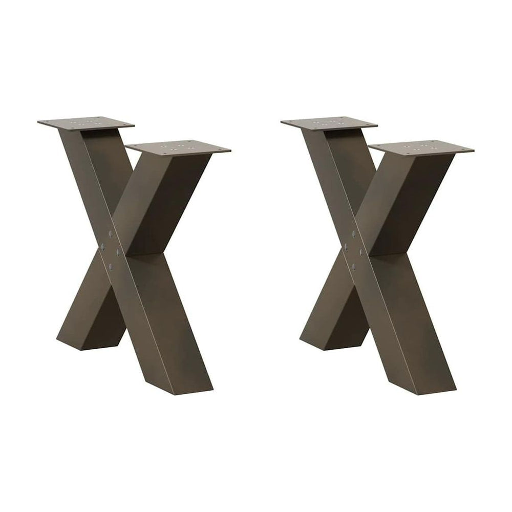Coffee Table Legs X-Shaped 2 pcs Natural Steel