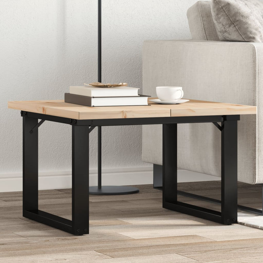 Coffee Table O-Frame Solid Wood Pine and Steel