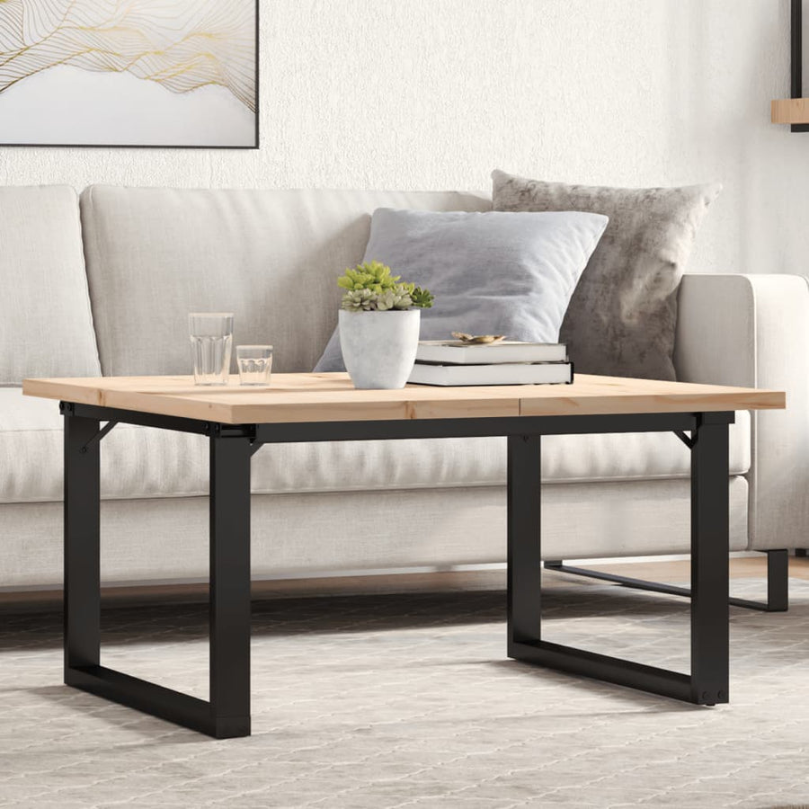 Coffee Table O-Frame Solid Wood Pine and Steel