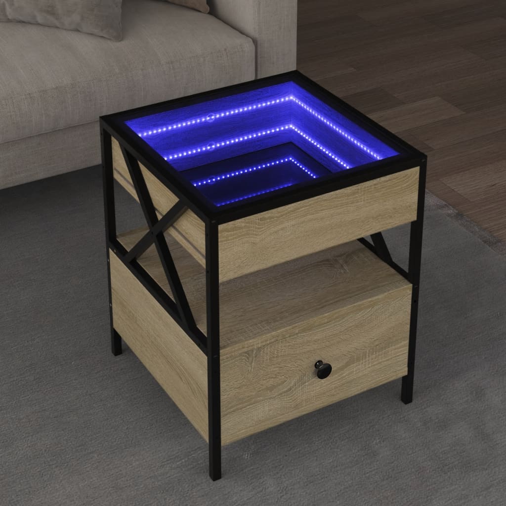 Coffee Table with Infinity LED Sonoma Oak
