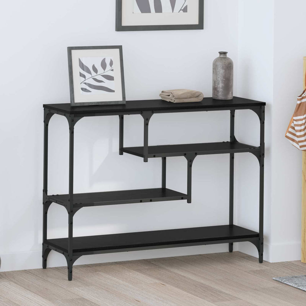 Console Table Black Oak Engineered Wood