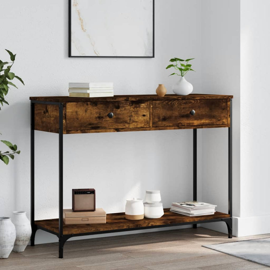Console Table Smoked Oak Engineered Wood